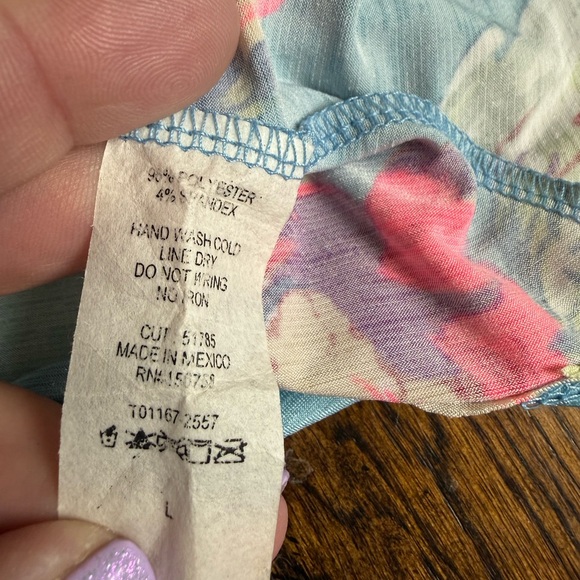 Honeyme Sky Blue Floral Cold-Shoulder Tunic - Picture 6 of 6